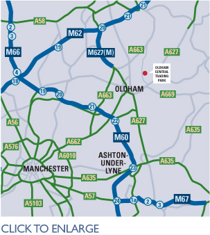 Oldham Central Location Map